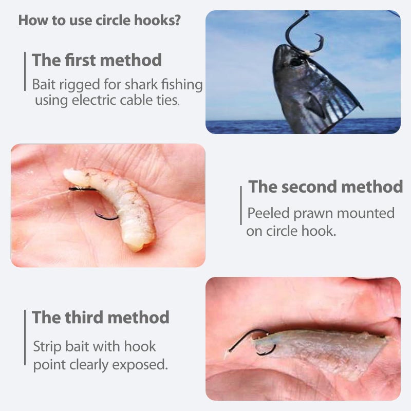 KUNSILANE Circle Hooks for Catfish Fishing Hooks Saltwater Freshwater for Channel Blue Flatheads Bass -50-Pack-Octopus Offset Fish Hook 8/0 - Image 4